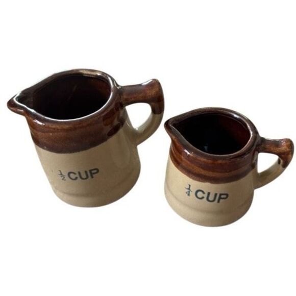 Vintage Stoneware Measuring Cup Set - Picture 3 of 7